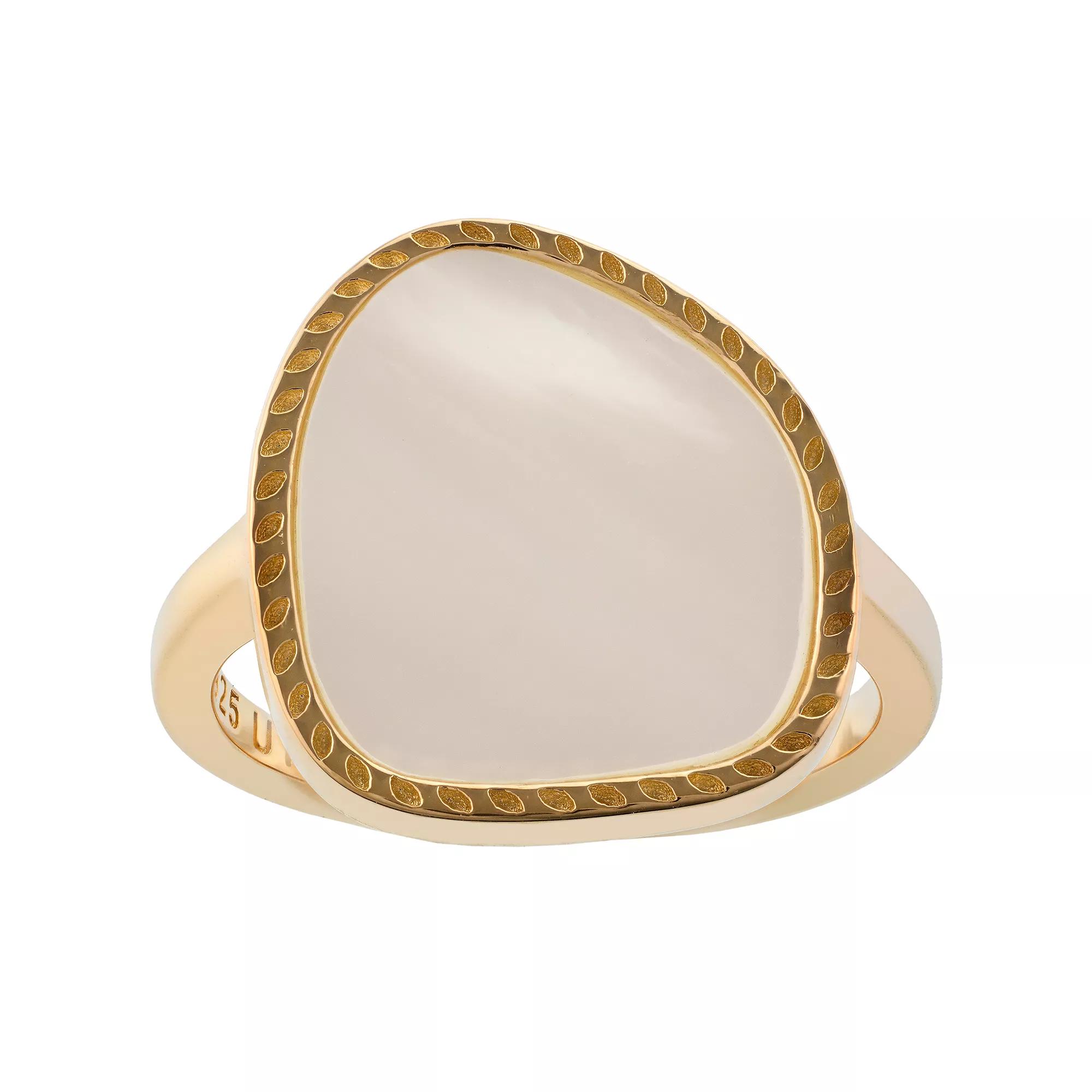Gemistry 14k Gold Over Sterling Silver Mother-of-Pearl Ring, Women's, Size: 6, Gold Tone Product Image