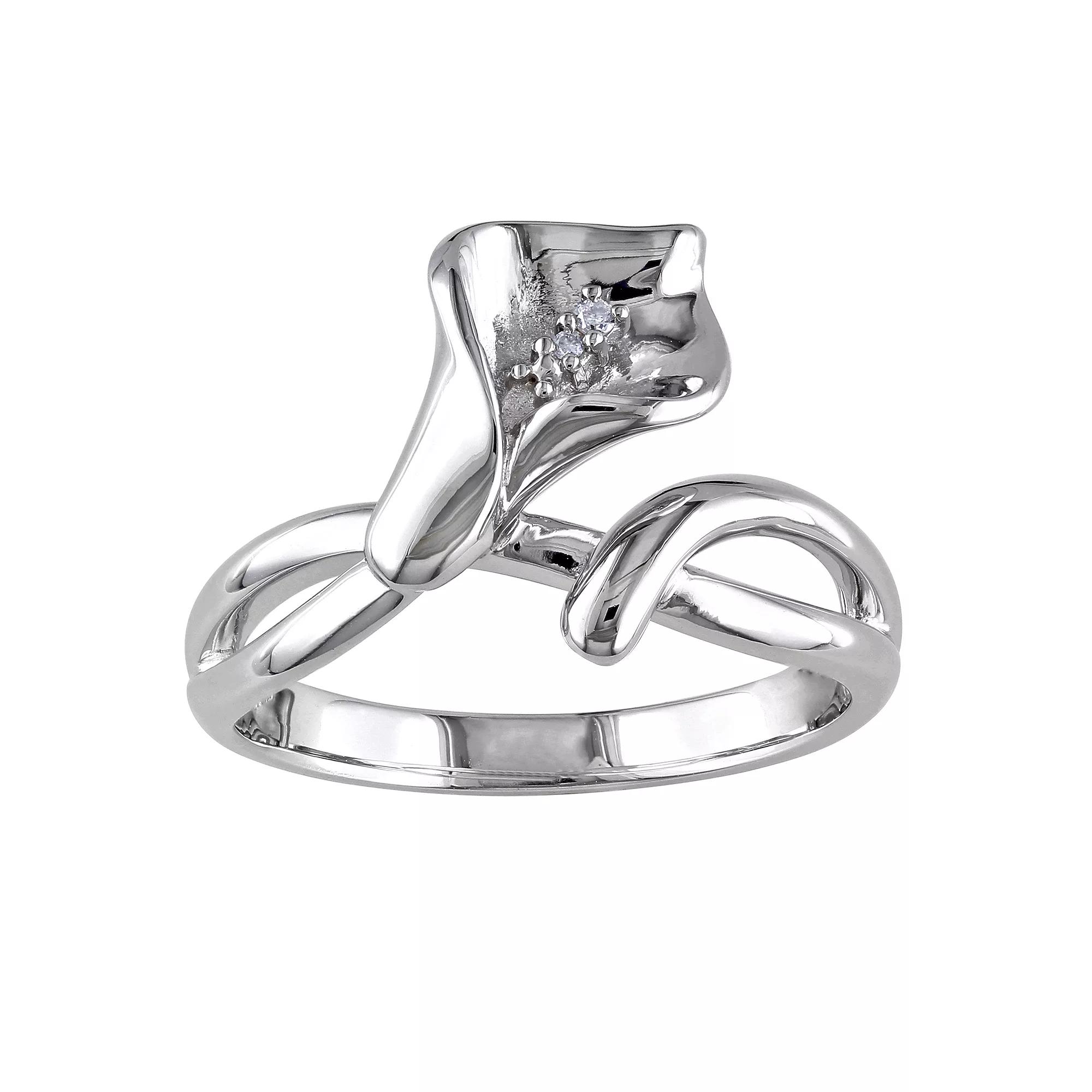 Stella Grace Sterling Silver Diamond Accent Calla Lily Ring, Women's, Size: 6.50 Product Image