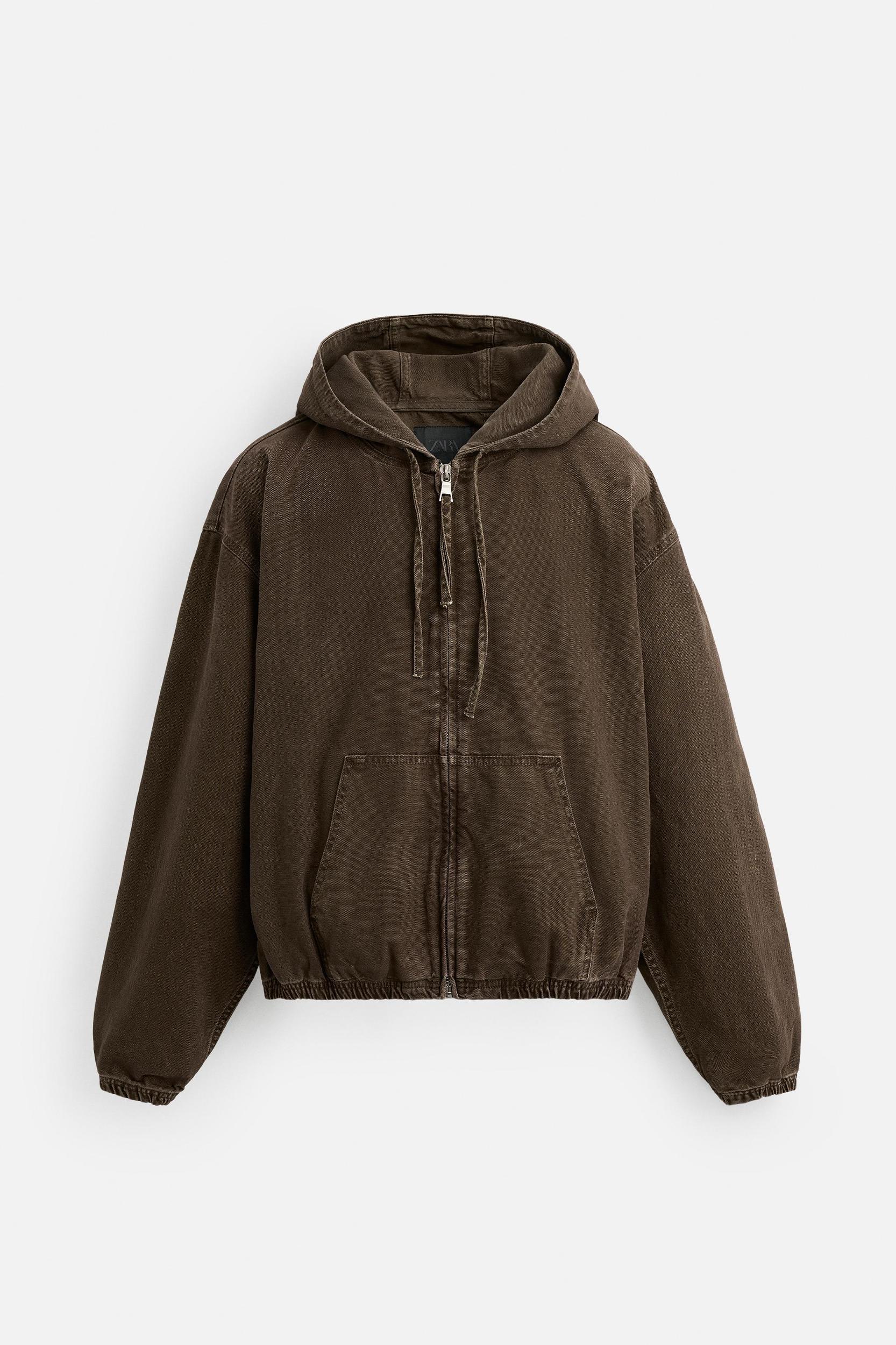 HOODED DENIM JACKET Product Image