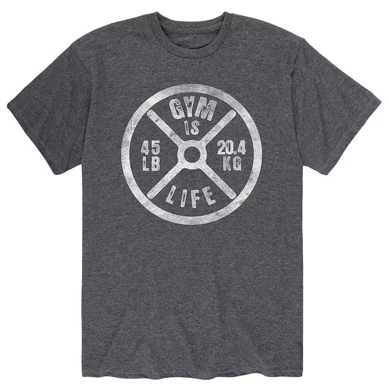Men's Gym Is Life Weight Plate Tee,  Product Image