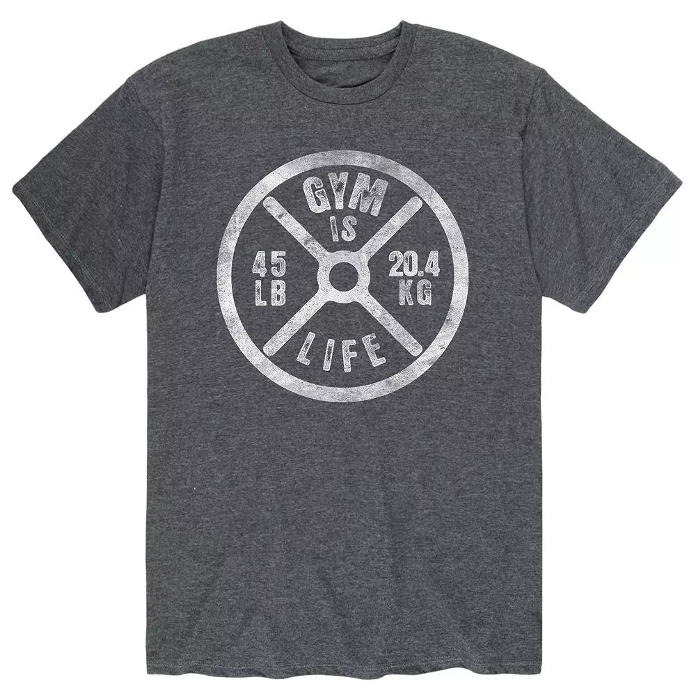 Men's Gym Is Life Weight Plate Tee,  Product Image