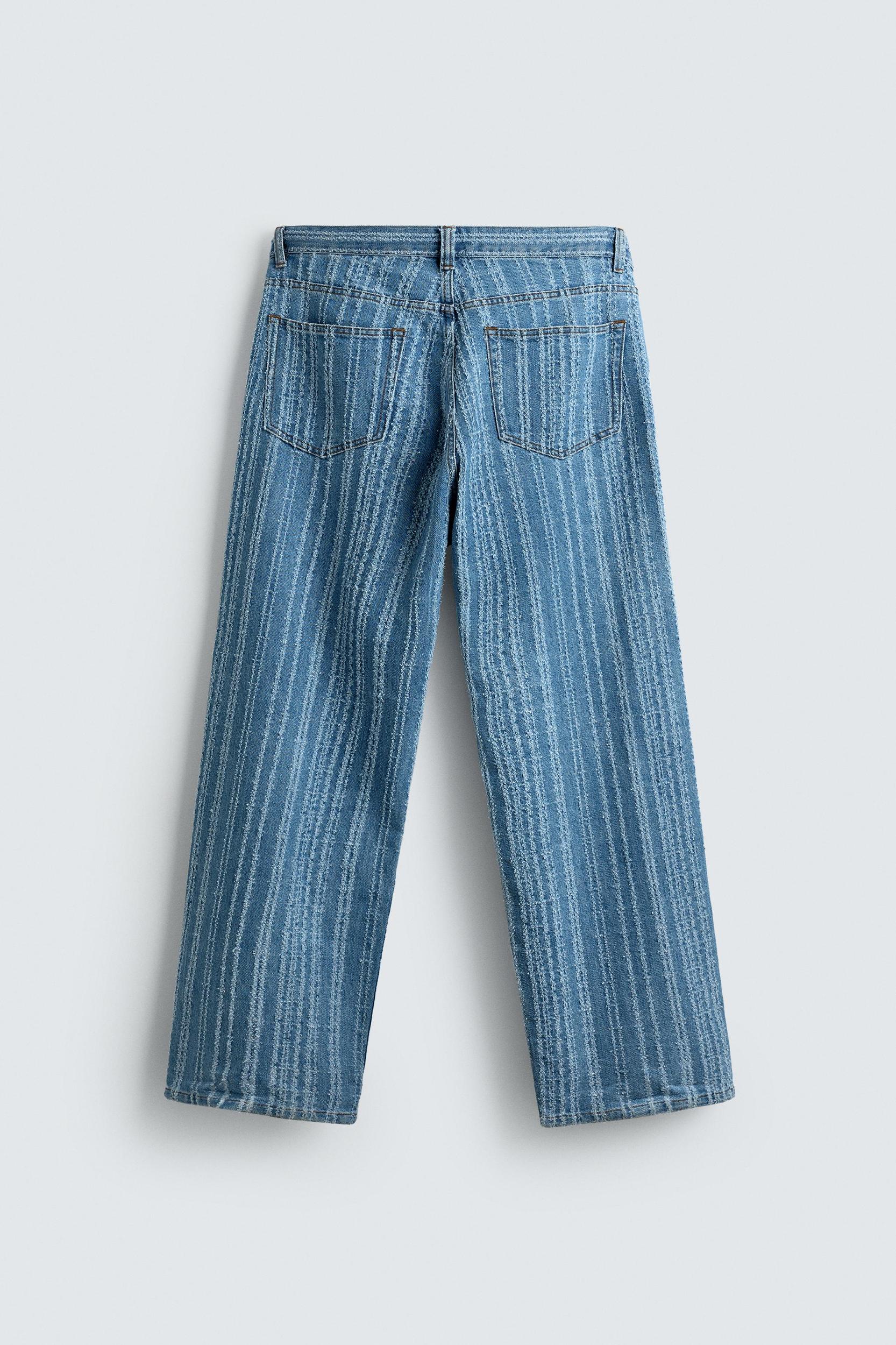 TEXTURED STRIPED JEANS Product Image