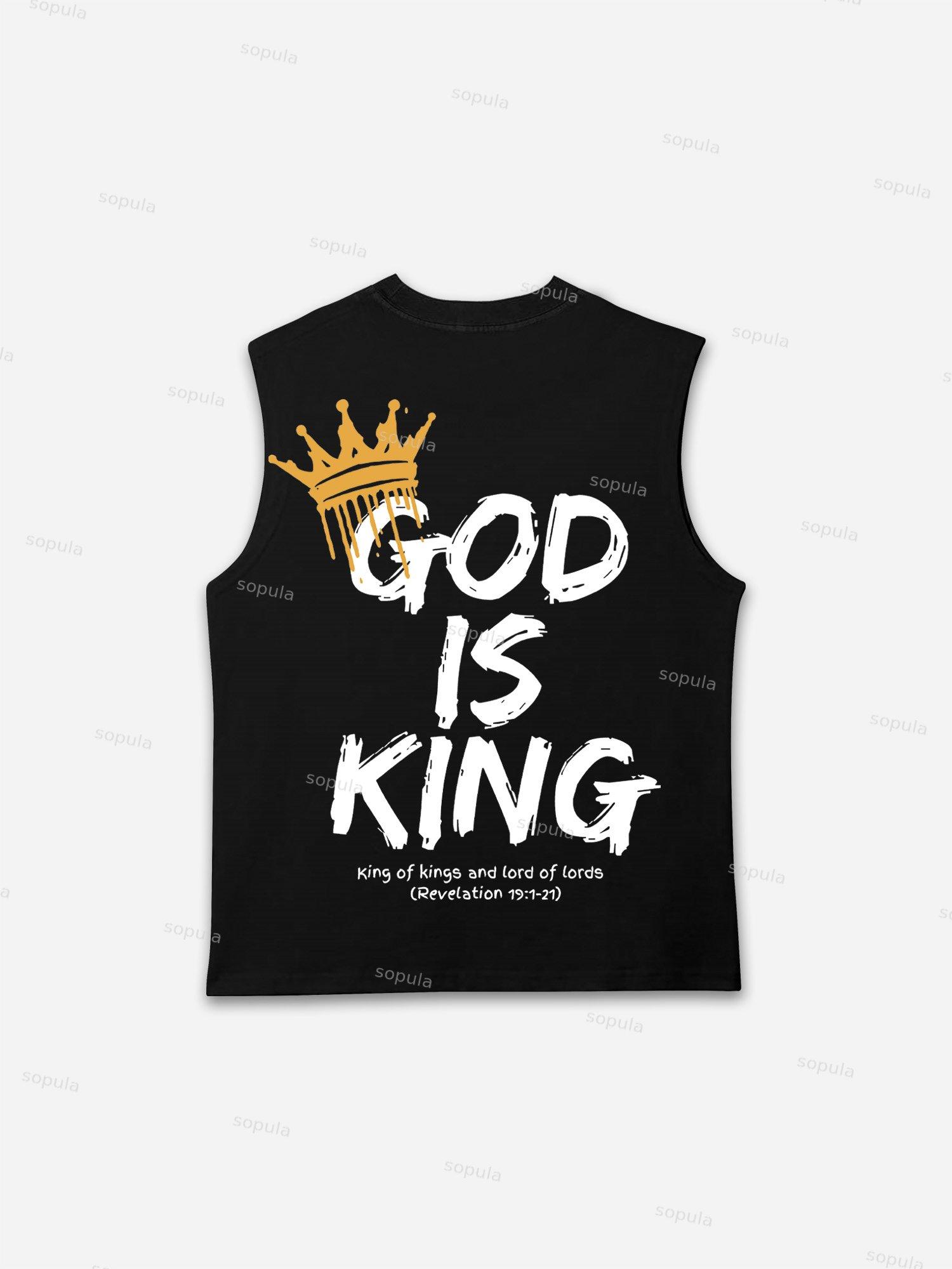 God Is King Printed Graphic Tank Top Product Image