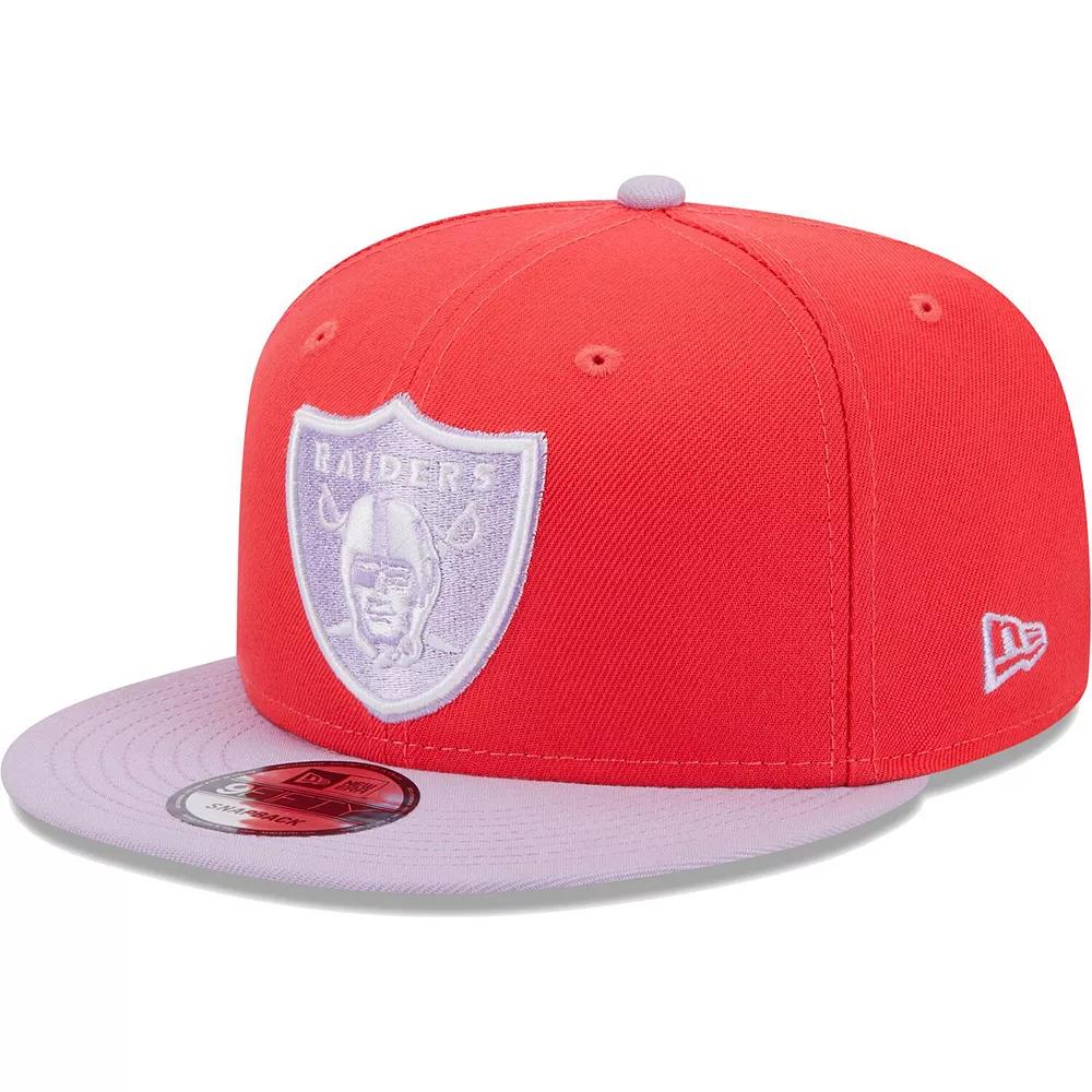 Men's New Era Red/Lavender Las Vegas Raiders Two-Tone Color Pack 9FIFTY Snapback Hat, Lvr Red Product Image