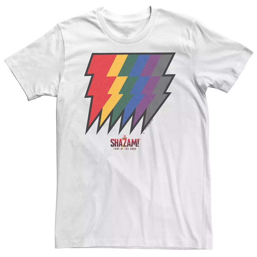 Big & Tall Shazam Fury Of The Gods Rainbows Bolts Logo Tee, Men's,  Product Image