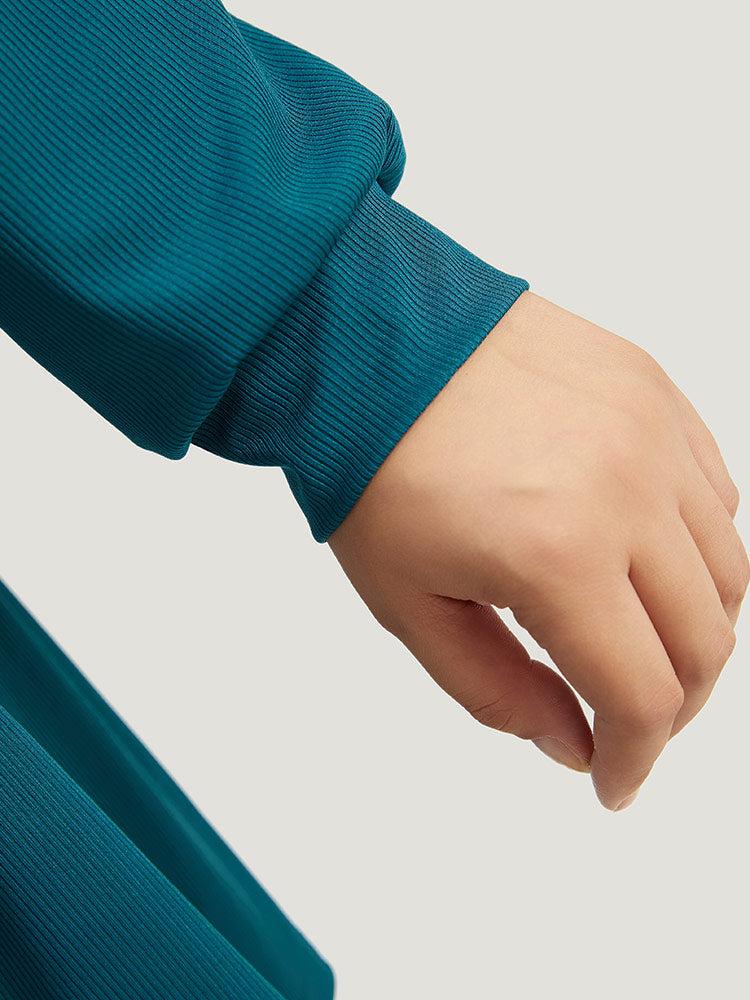 Plain Drawstring Knot Gathered Open Front Coat Female Product Image