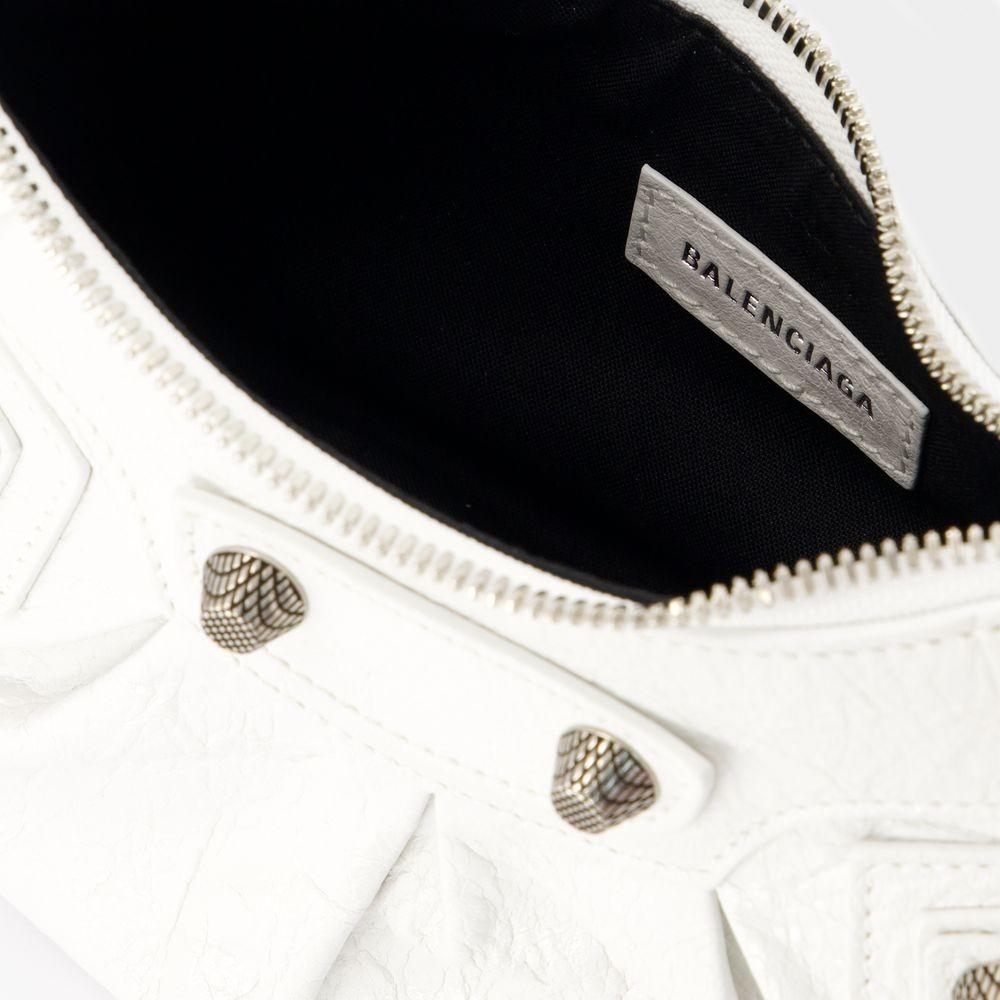 BALENCIAGA Le Cagole Xs Leather Shoulder Bag In Blue Product Image