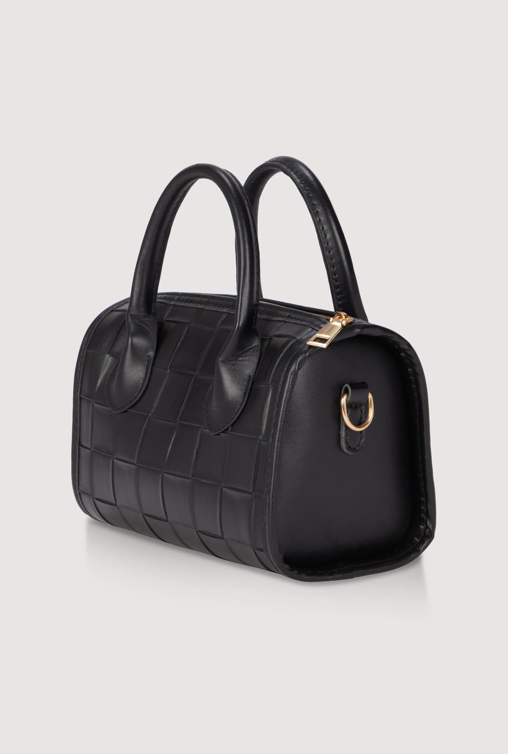 Metallic Faux Leather Crossbody Bag with Removable Strap Unisex Product Image