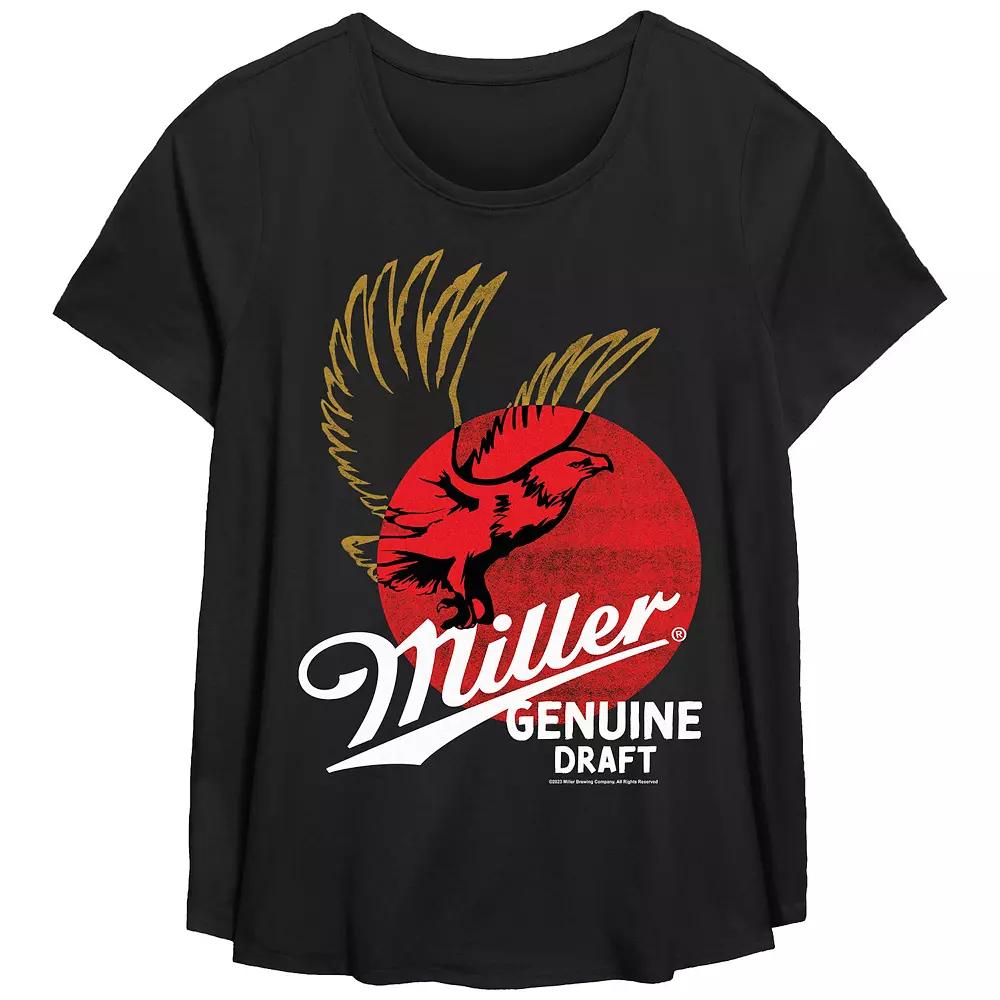 Plus Size Miller Genuine Draft Graphic Tee, Women's, Size: 0X, Black Product Image