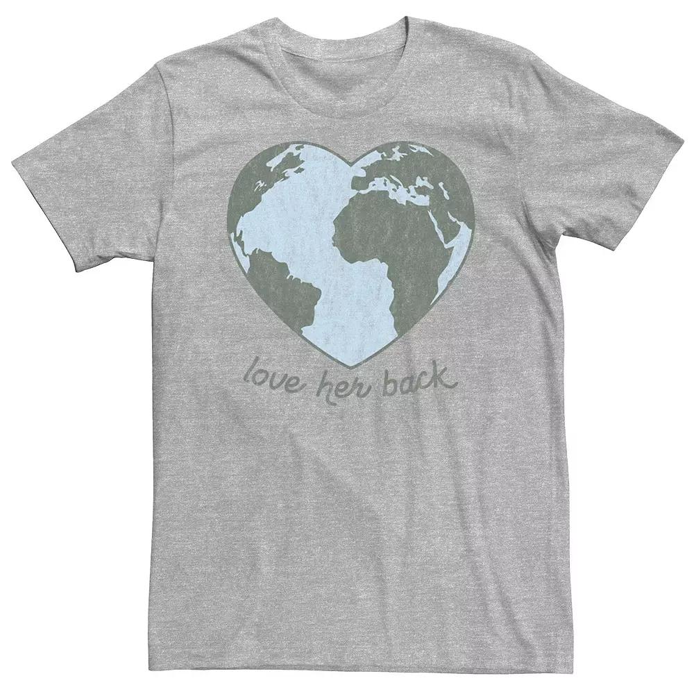 Big & Tall Trendy Earth Heart Tee, Men's, Size: XXL Tall, Athletic Grey Product Image