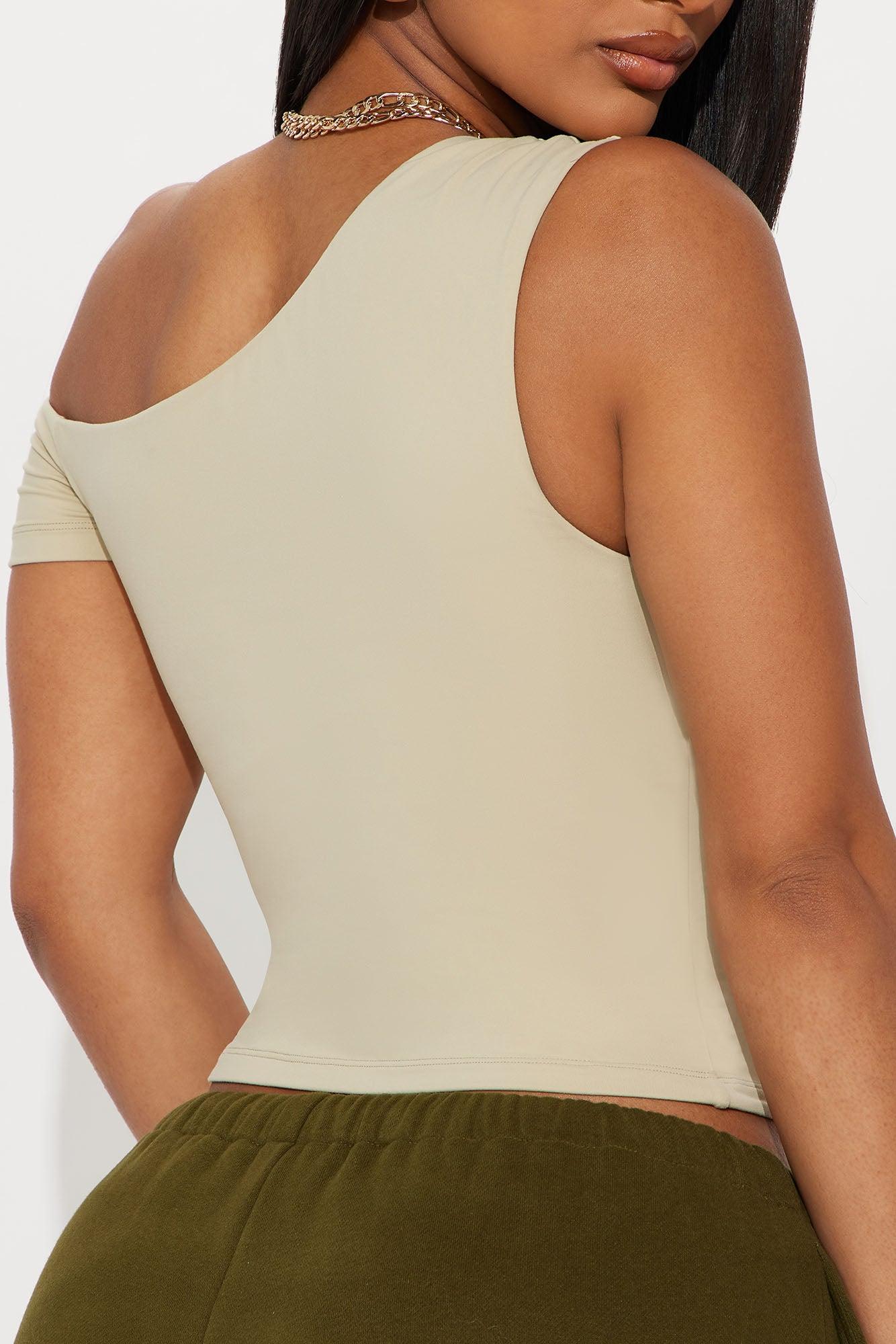 Second Skin Double Lined Off Shoulder Top - Stone Female Product Image