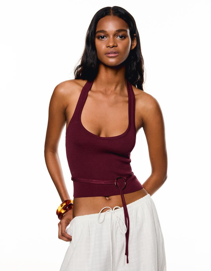 Halter top with ring detail Product Image