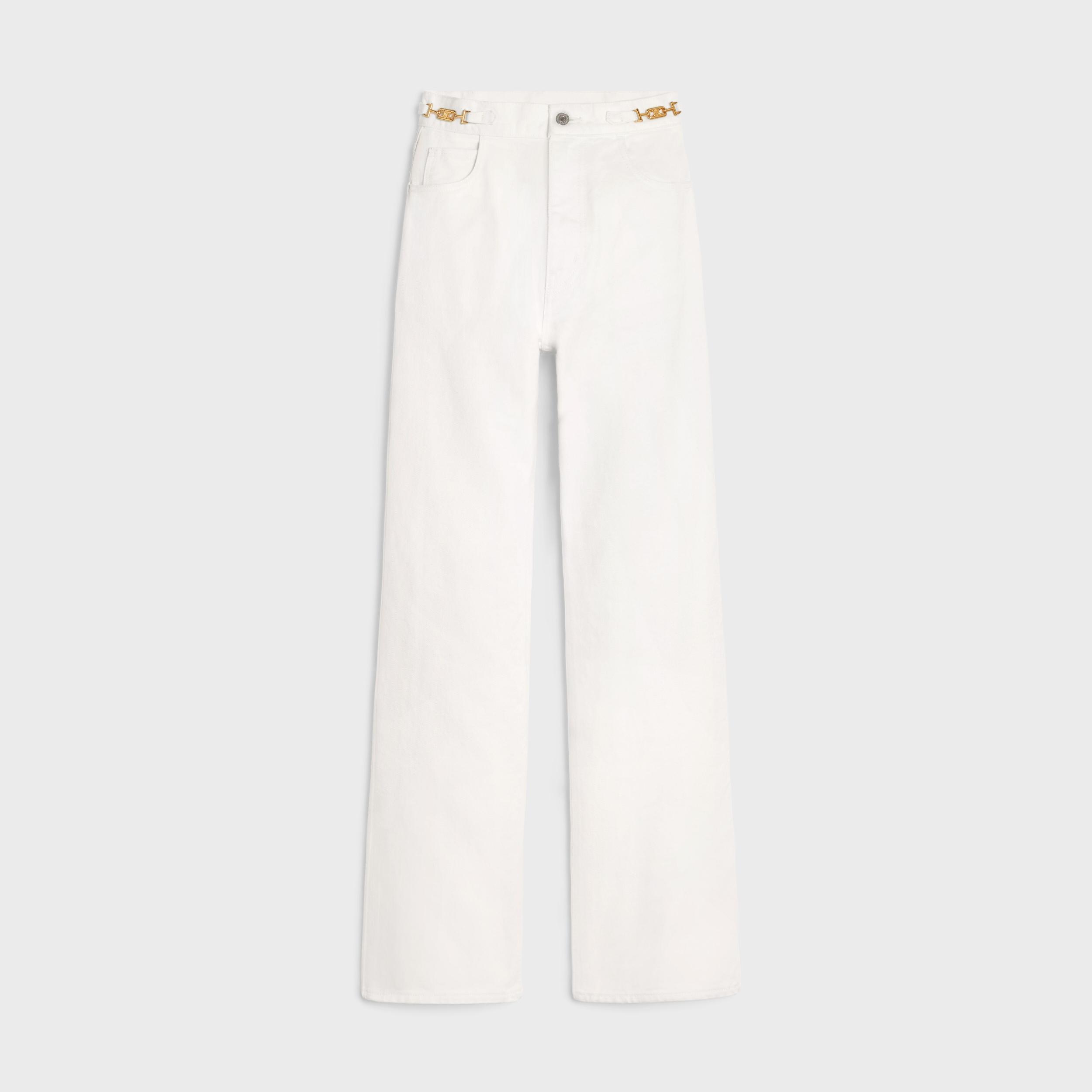 Jane flared jeans in optic white wash denim Product Image