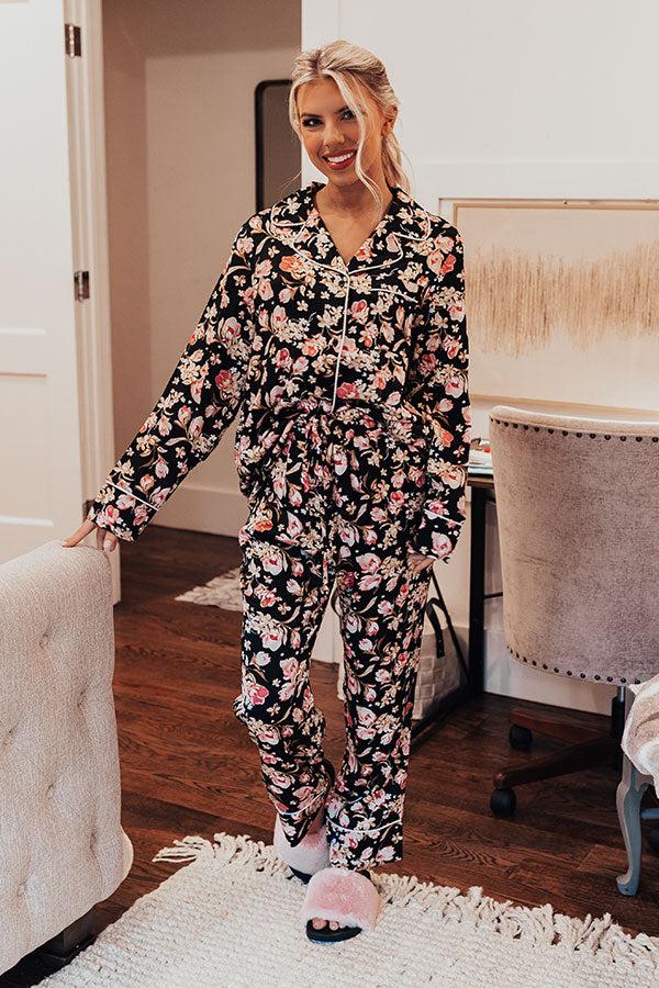 Ready To Wind Down Floral Top In Black Product Image