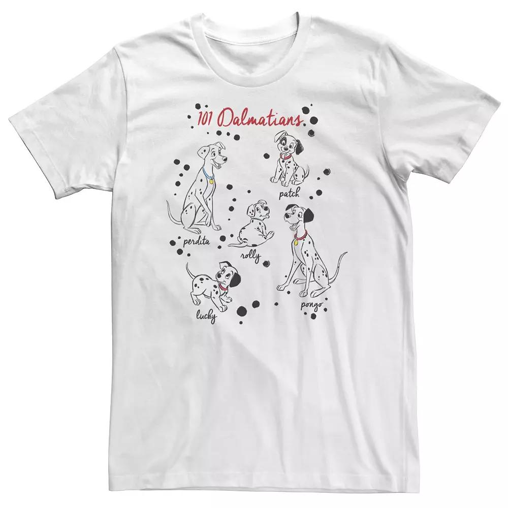 Big & Tall Disney 101 Dalmatians Puppy Names Tee, Men's,  Product Image