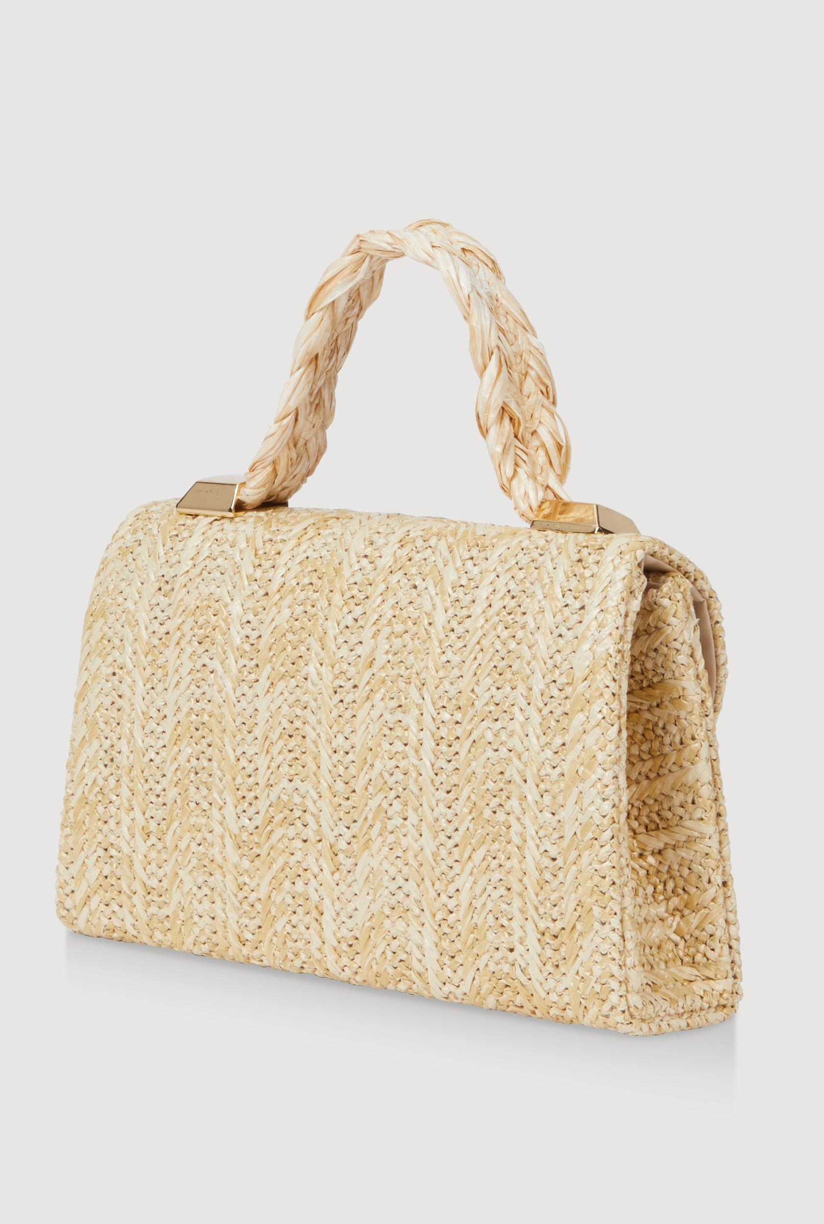 Top Handle Straw Handbag Female Product Image