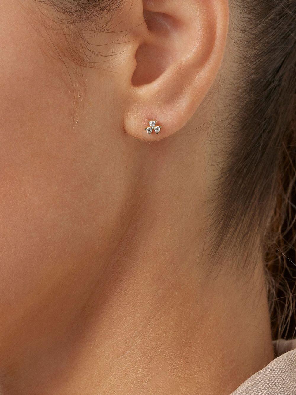 14kt yellow gold Fleur diamond stud earrings Product Image