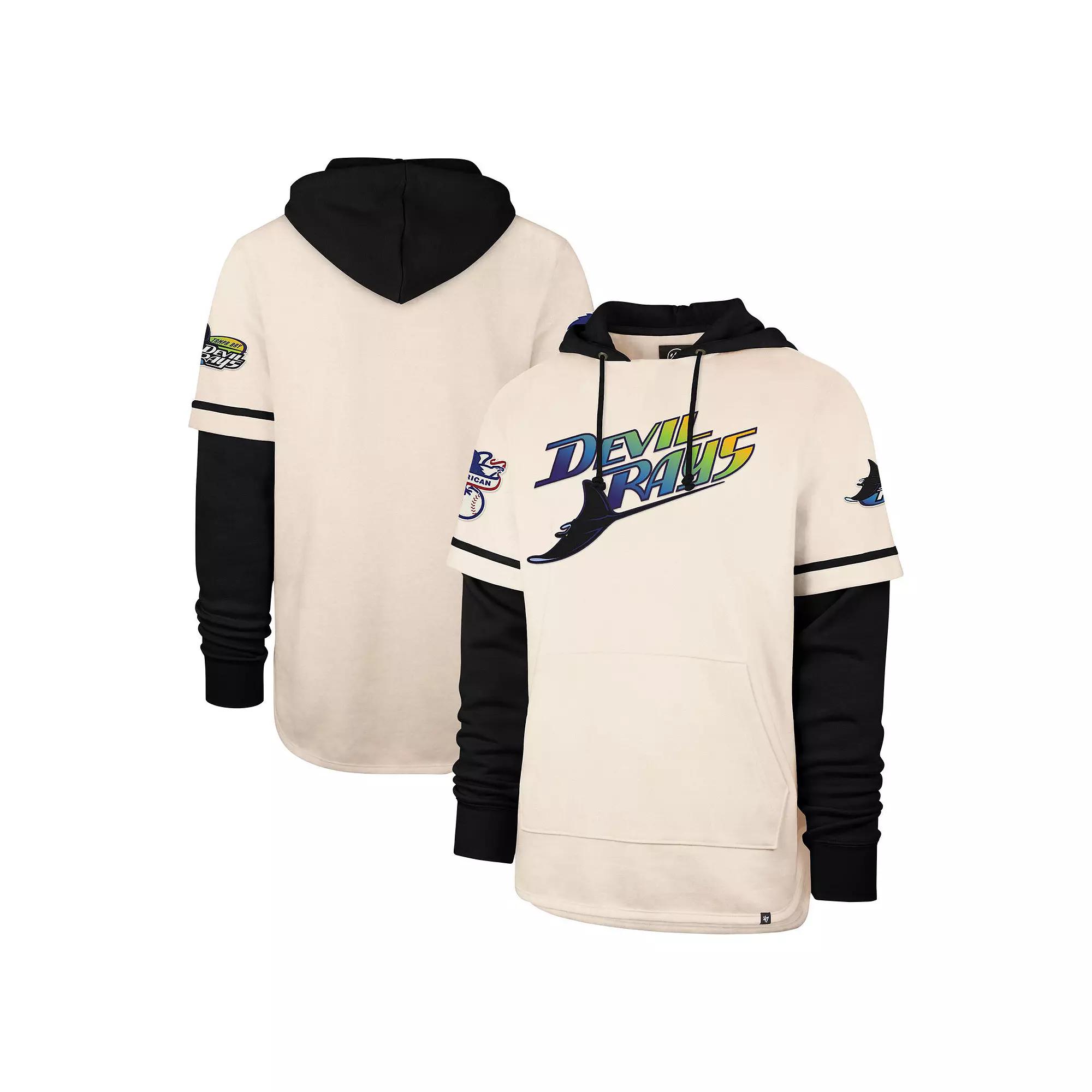 Men's '47 Cream Tampa Bay Rays Trifecta Shortstop Pullover Hoodie, Size: 2XL, Beige Product Image