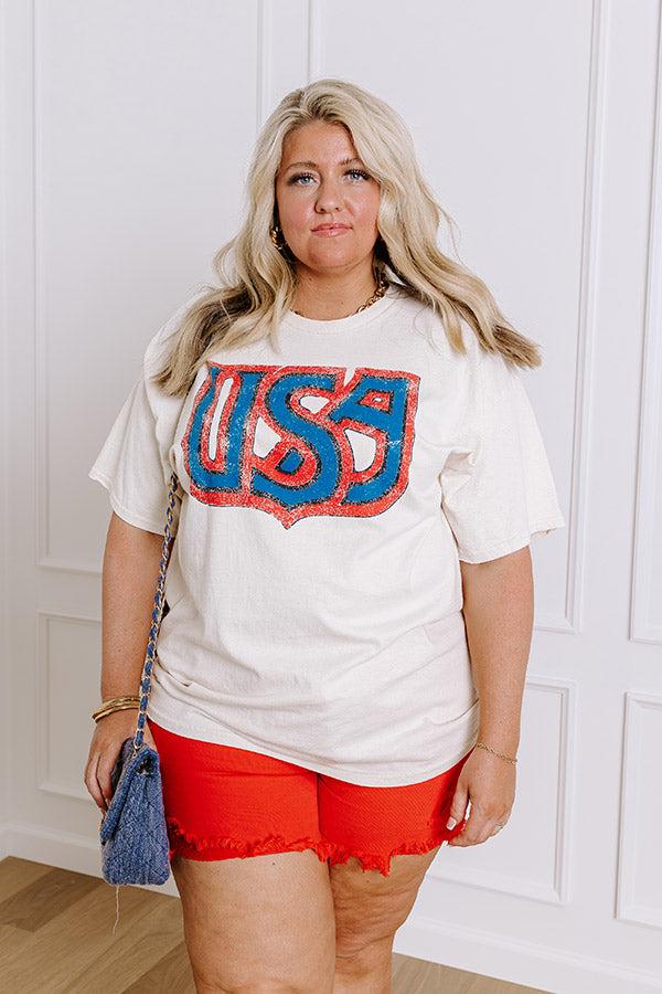 USA Vintage Graphic Tee Curves Product Image