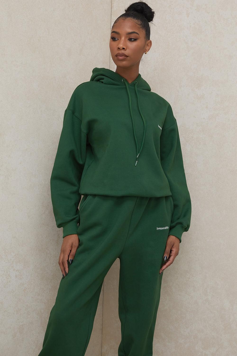 Halo  green cotton fleece-back oversized hoodie Product Image