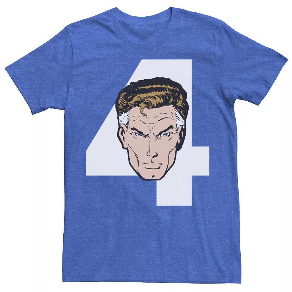 Men's Marvel Fantastic Four Mr. Fantastic Numeral Portrait Tee, Size: Small, Royal Grey Product Image