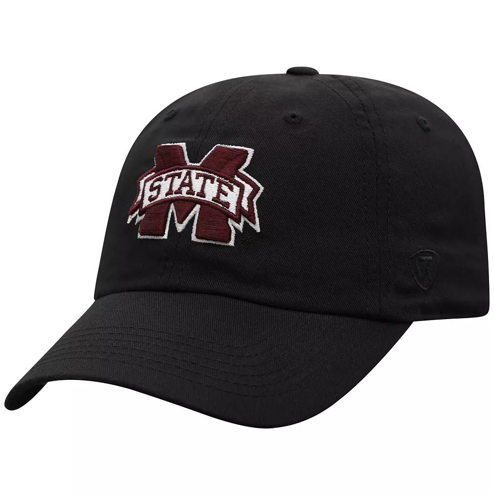 Men's Top of the World Black Mississippi State Bulldogs Staple Adjustable Hat, Mst Black Product Image