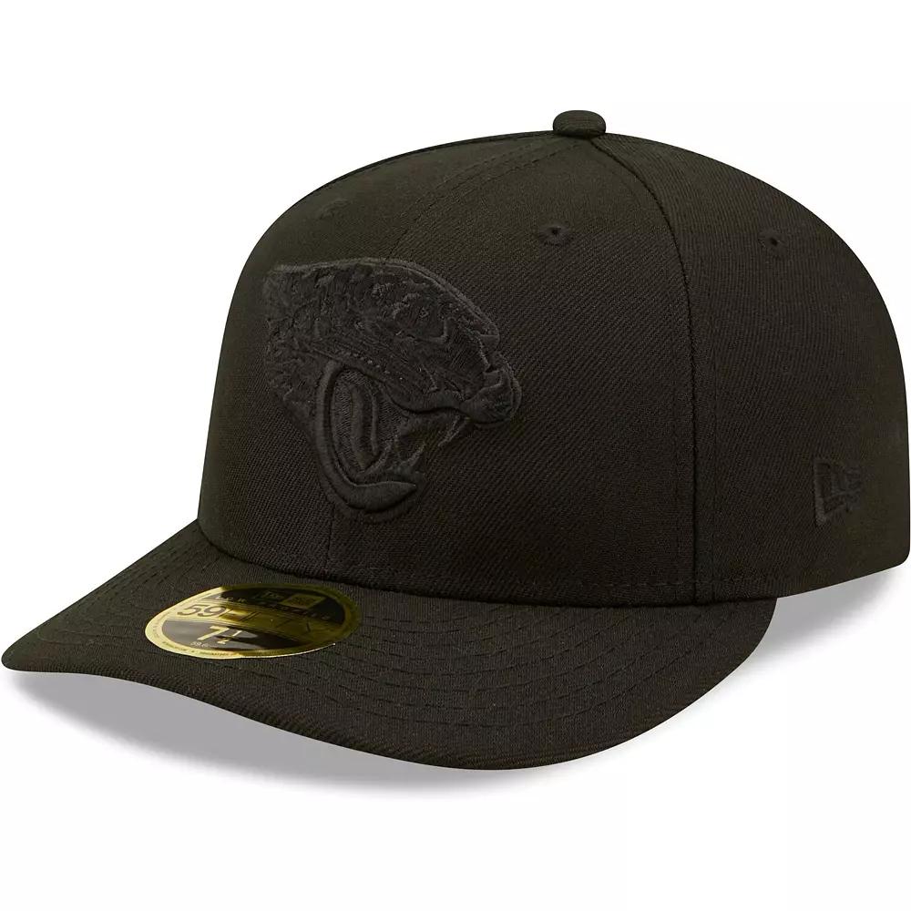 Men's New Era Black Jacksonville Jaguars Black on Black Low Profile 59FIFTY II Fitted Hat,  Product Image