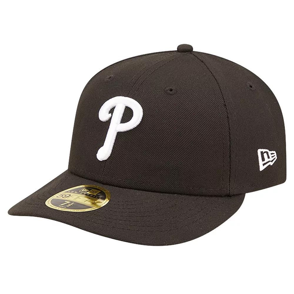 Men's New Era Black Philadelphia Phillies Low Profile 59FIFTY Fitted Hat, Size: 7 Product Image
