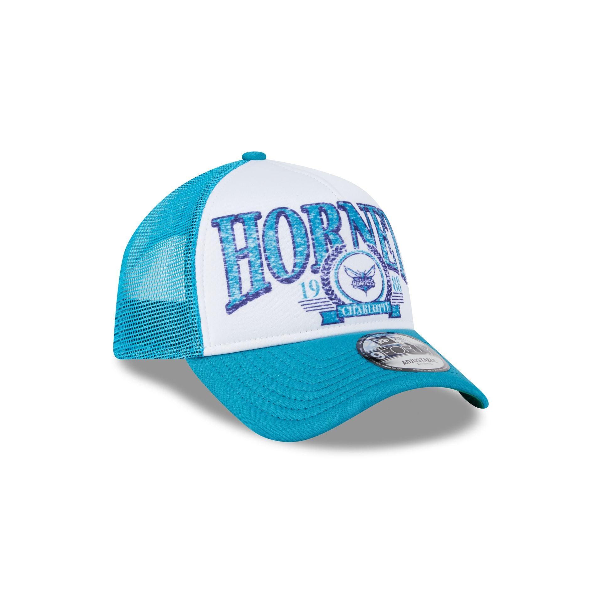 Charlotte Hornets Distressed 9FORTY A-Frame Trucker Hat Male Product Image