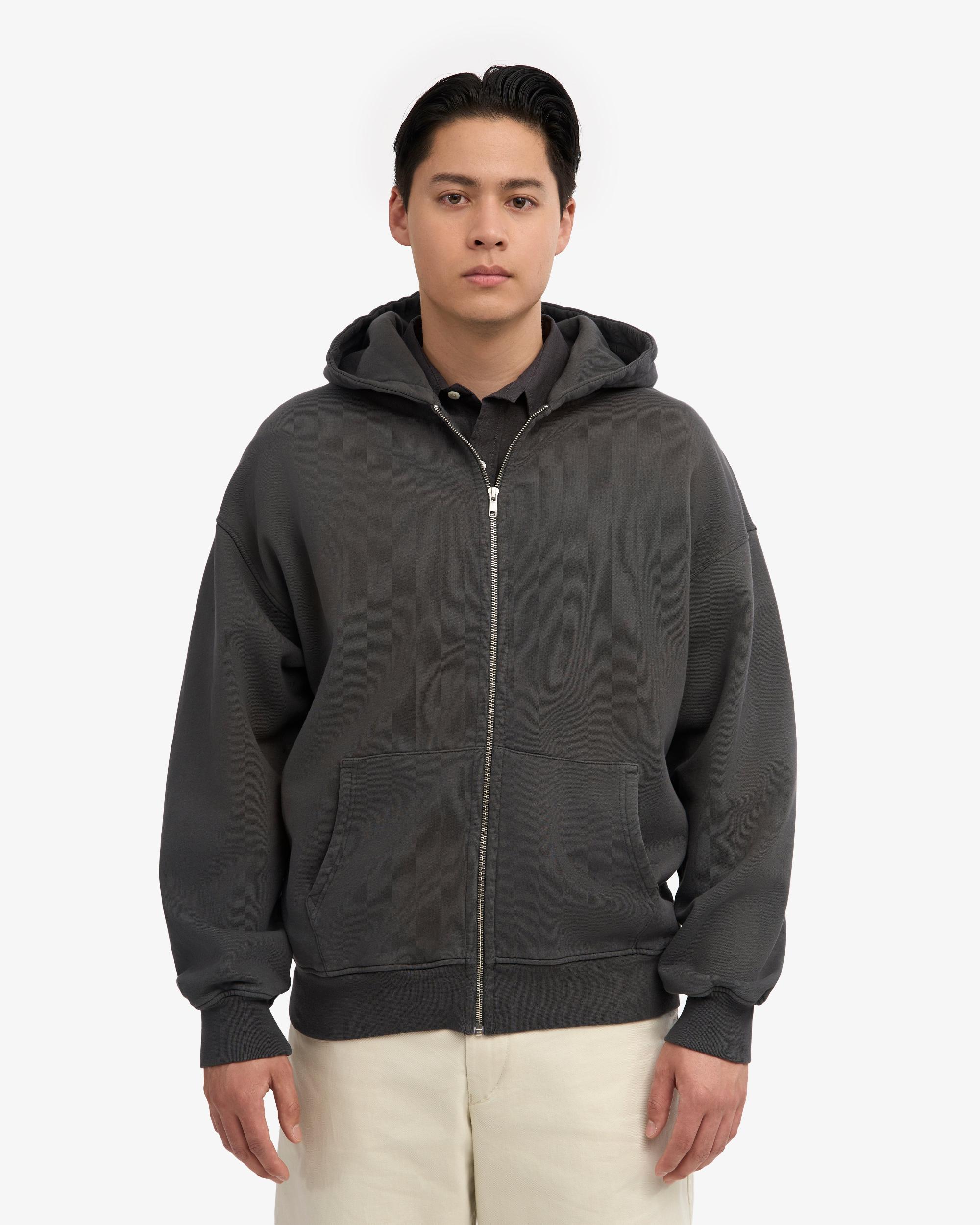 Organic Oversized Zip Hood - Lava Grey Product Image