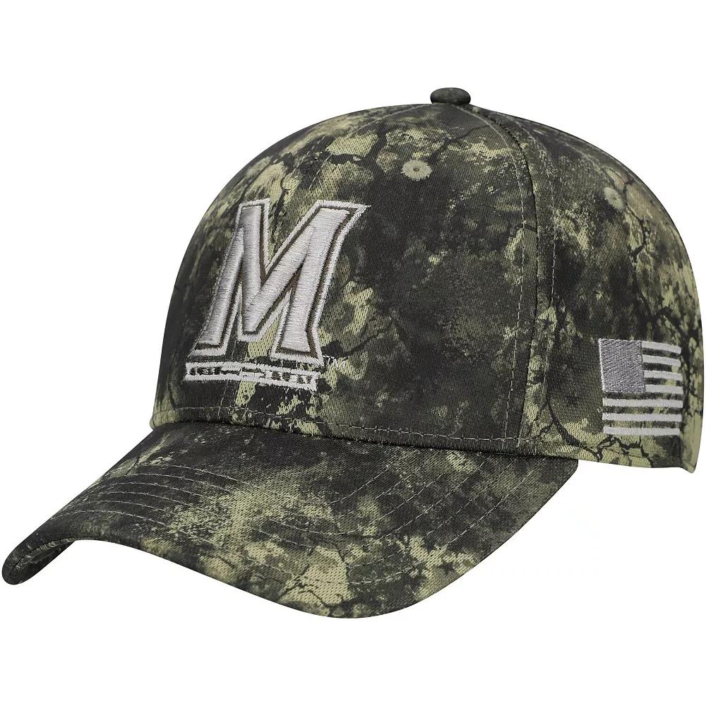 Men's Under Armour Camo Maryland Terrapins Freedom Collection Blitzing Performance Adjustable Hat, Green Product Image