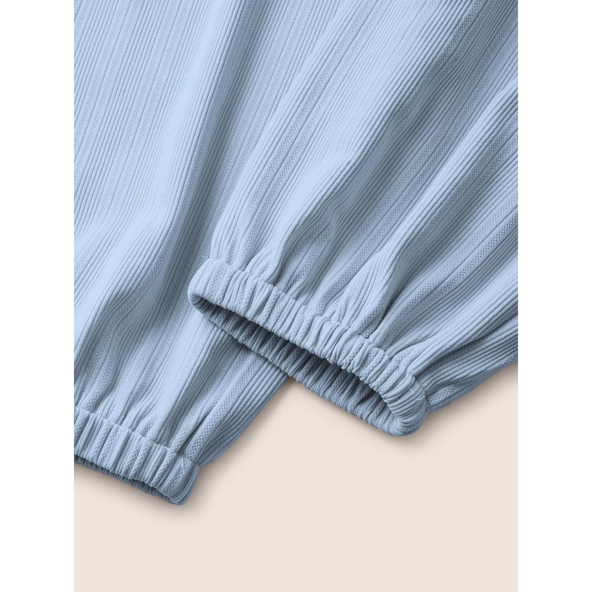 Plus Size LightBlue Solid Tie Knot Pit Strip Jumpsuit Women Casual Sleeveless V-neck Everyday Loose Jumpsuits BloomChic 14-16/1X Product Image