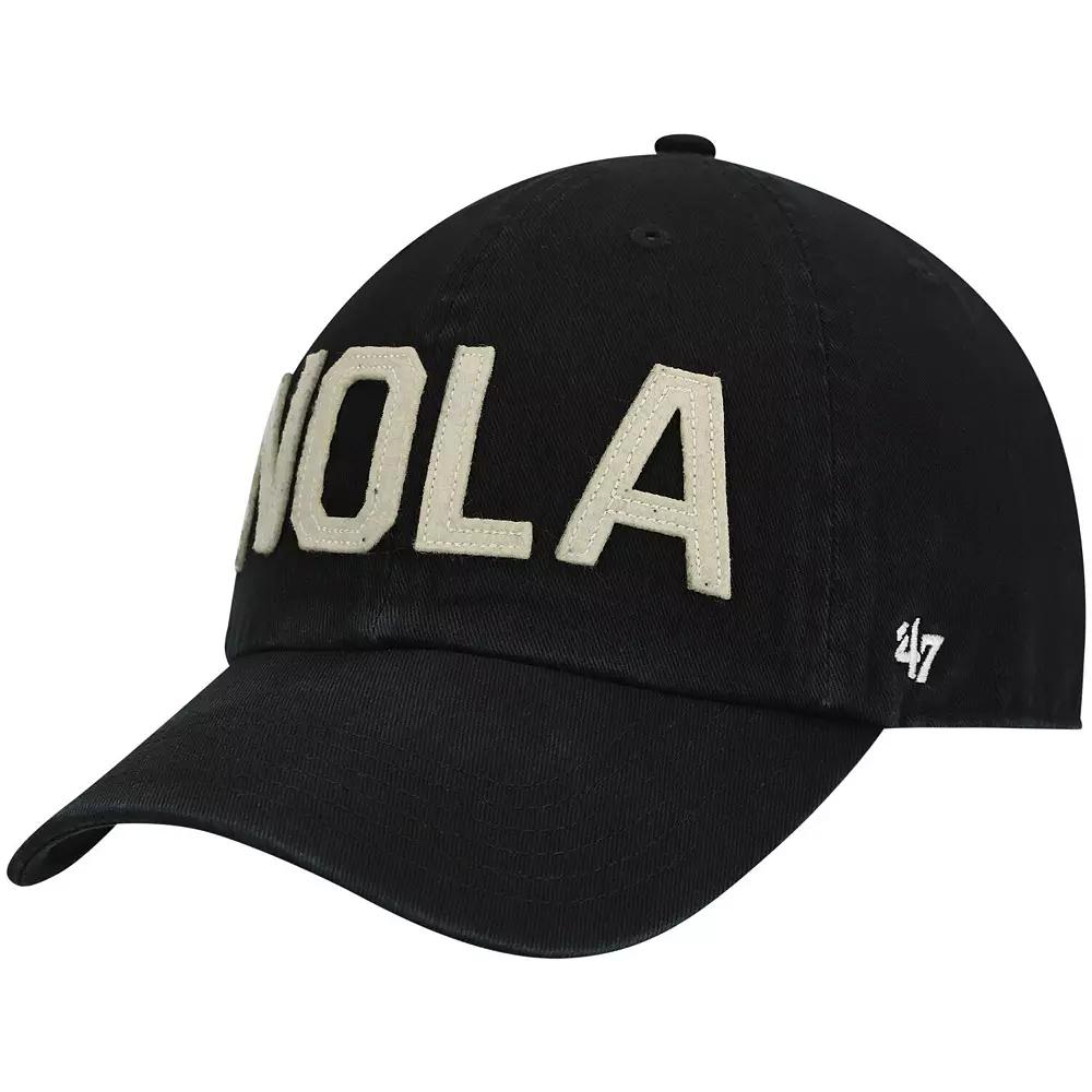 Women's '47 Black New Orleans Saints Finley Clean Up Adjustable Hat Product Image