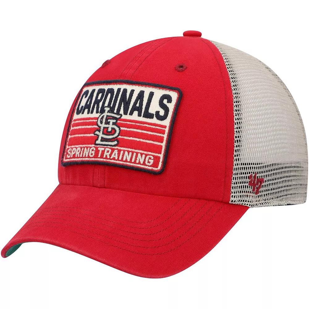 Men's '47 Red/Tan St. Louis Cardinals Four Stroke Clean Up Trucker Snapback Hat Product Image