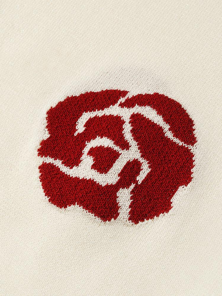 Tencel Rose Jacquard Women Knit Top Product Image