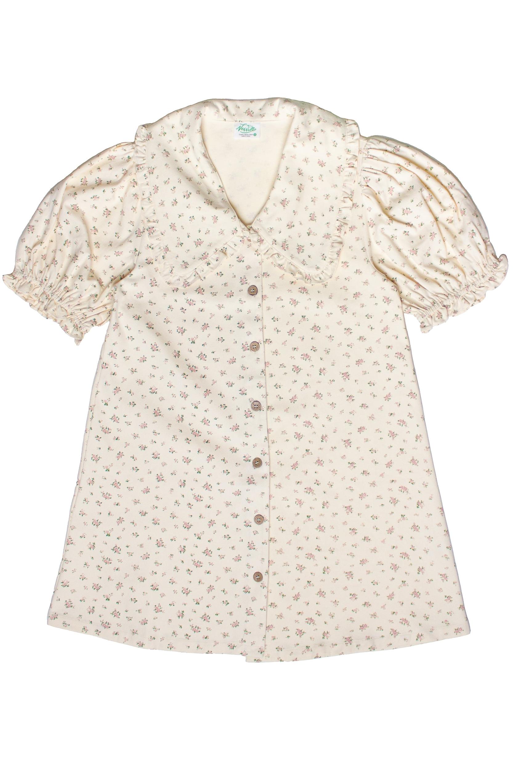 Floral Peter Pan Collar Denim Dress Product Image