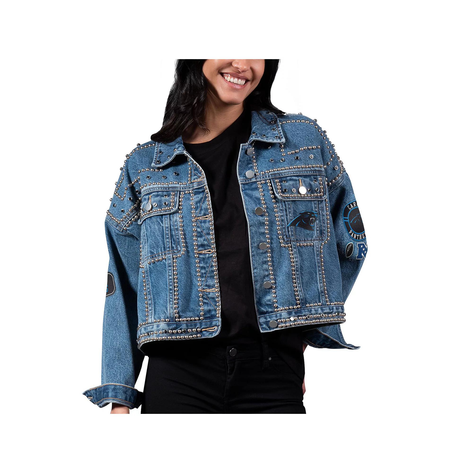 Women's G-III 4Her by Carl Banks Carolina Panthers First Finish Medium Denim Full-Button Jacket, Size: XL, Blue Product Image