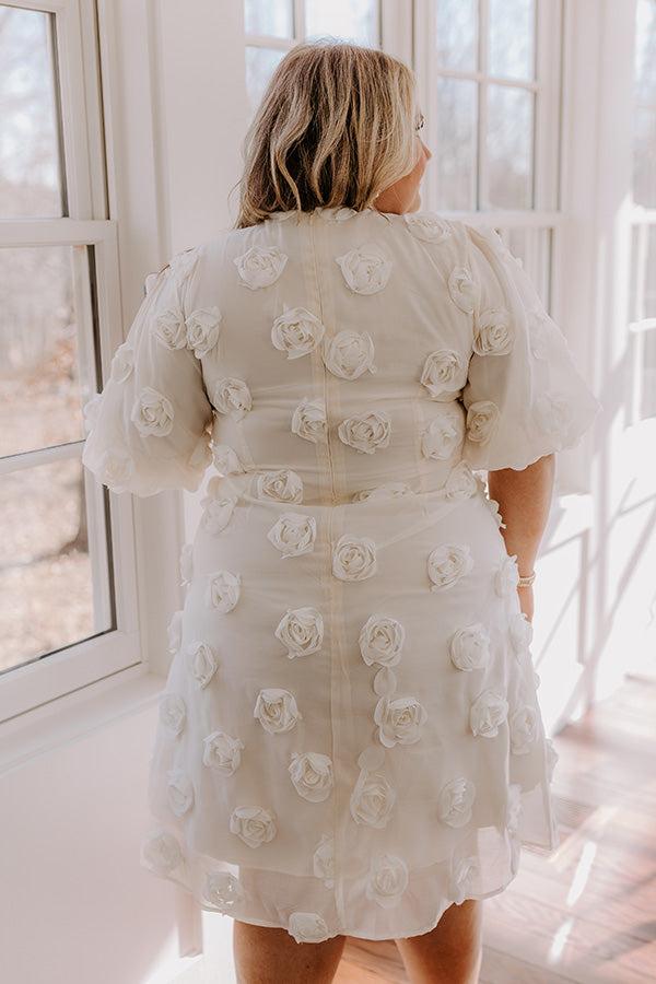 Dream Come True Applique Mini Dress in Cream Curves Product Image