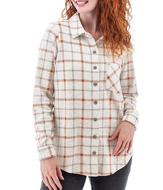 Aventura Luscious Plaid Fleece Collared Boyfriend Shirt Product Image