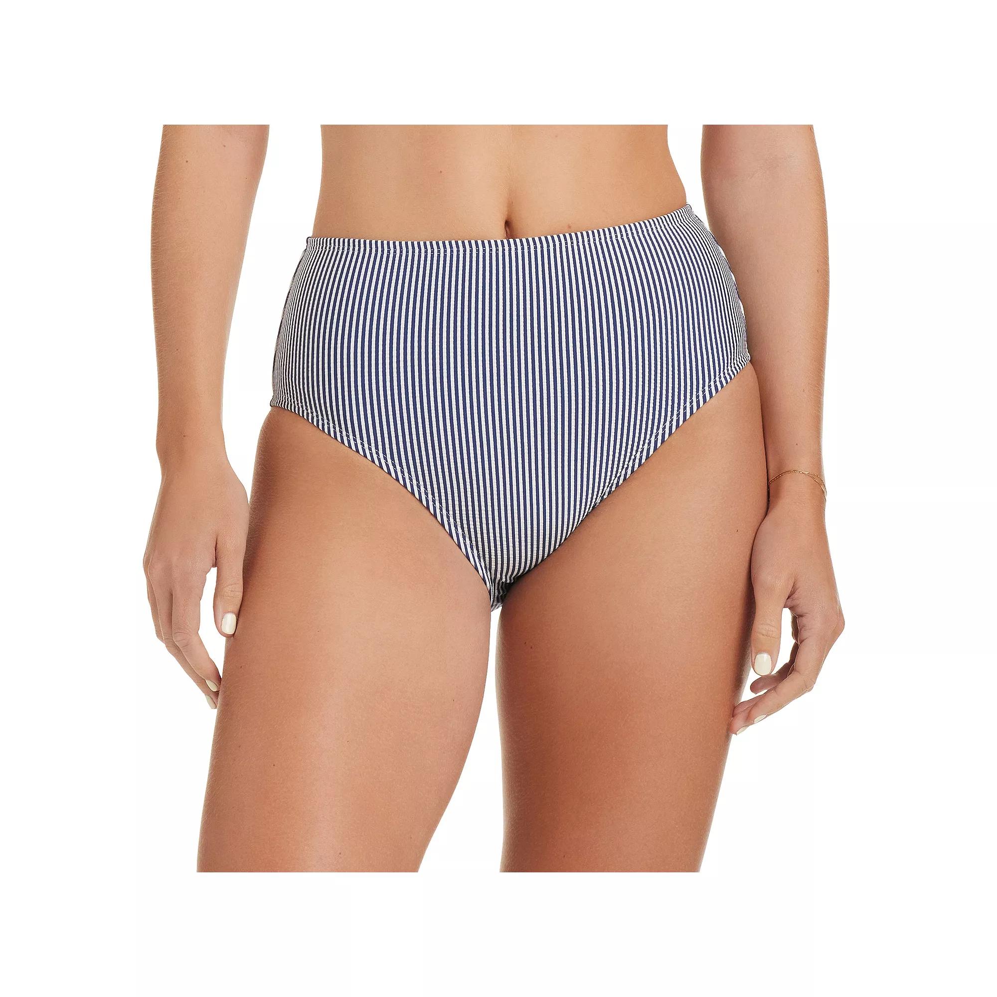 Women's Draper James Striped High-Waist Swim Bottoms, Size: Small, Blue Product Image