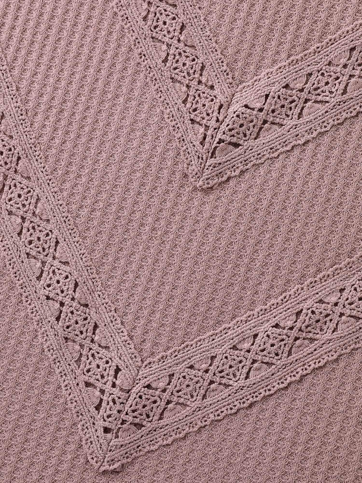 Textured Lace Ruffled Sleeve T-Shirt Female Product Image