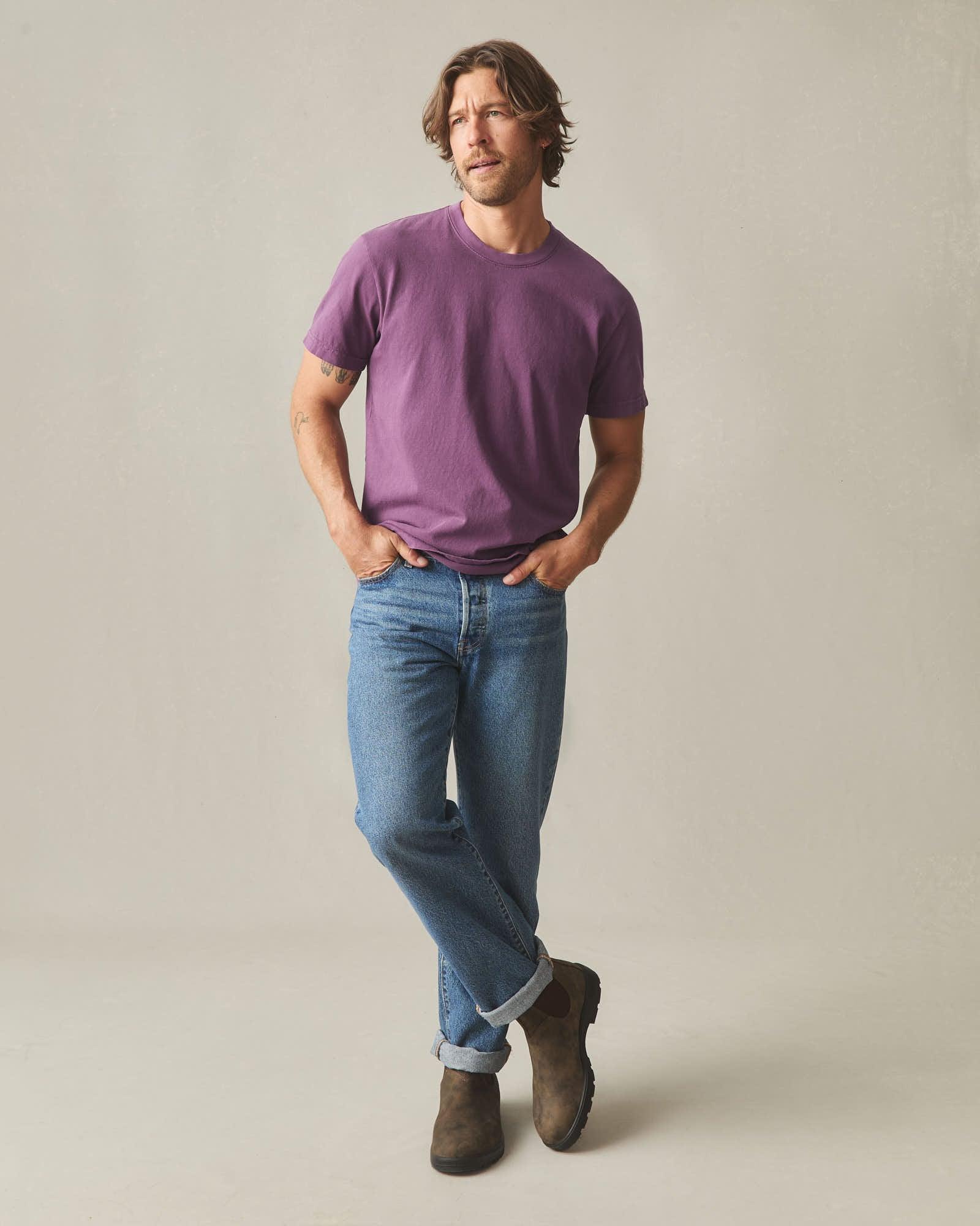 Men's Vintage Crew Tee - Washed Italian Plum Product Image