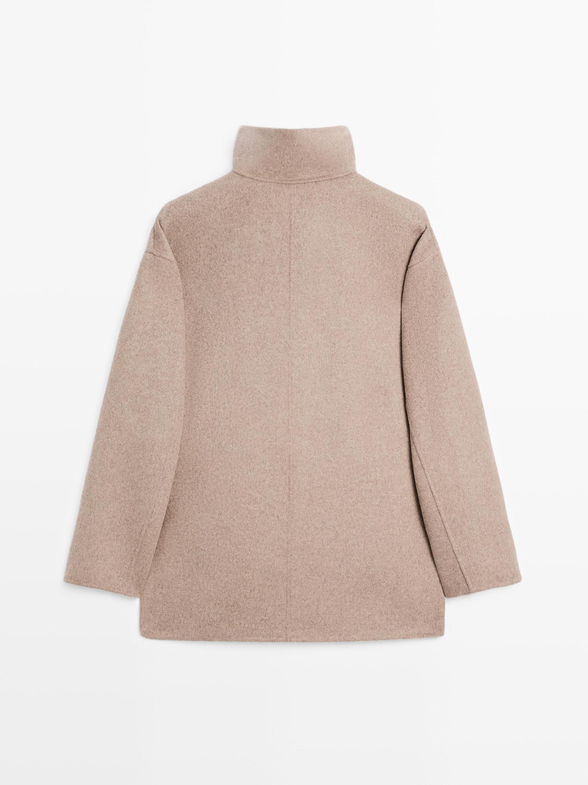 Wool blend high neck coat Product Image