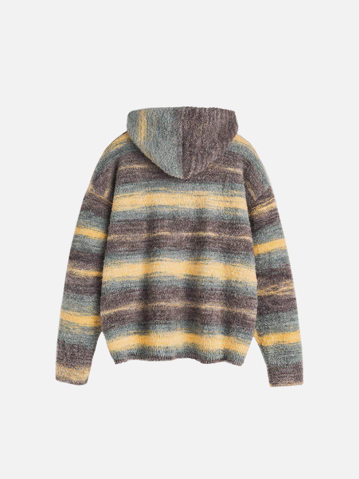 Aelfric Eden Gradient Stripe Knit Hoodie Product Image
