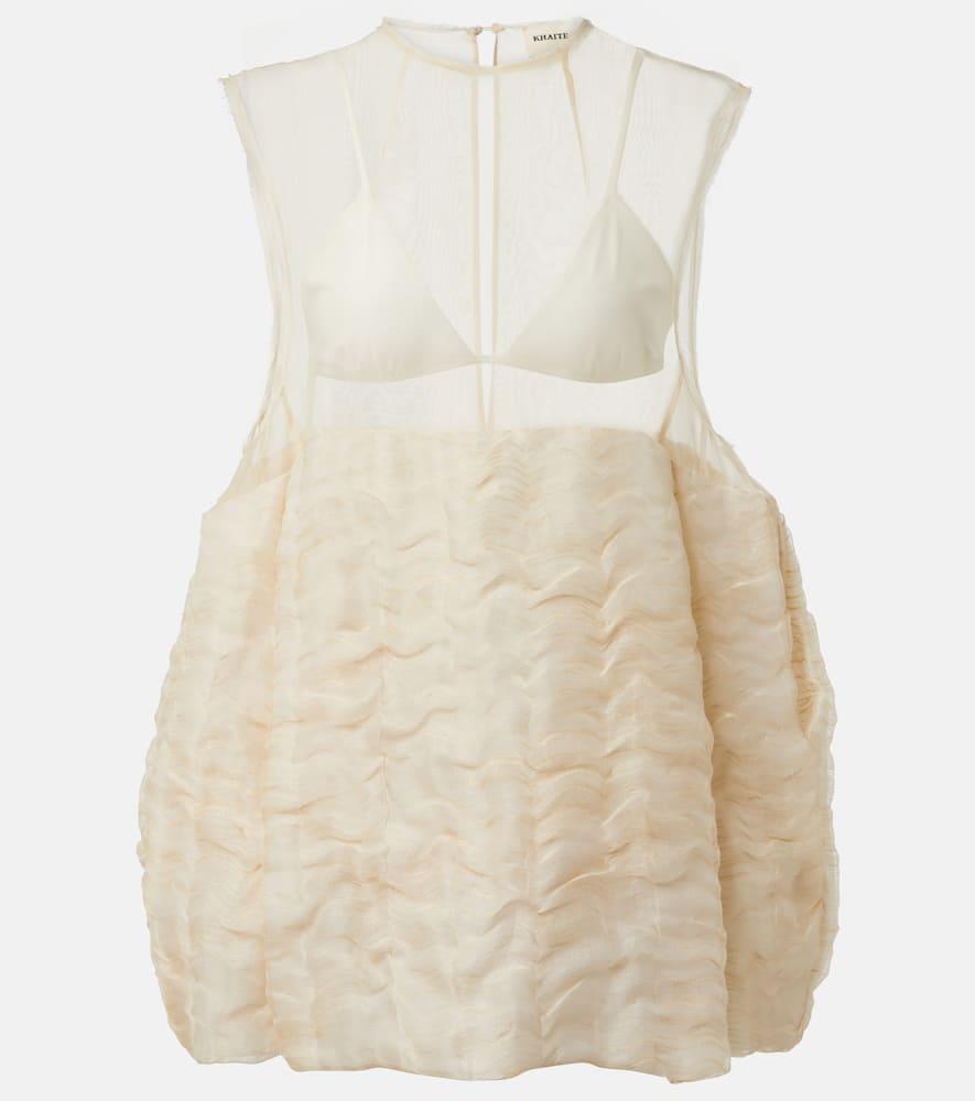 KHAITE Blair Linen And Silk-blend Minidress In White Product Image