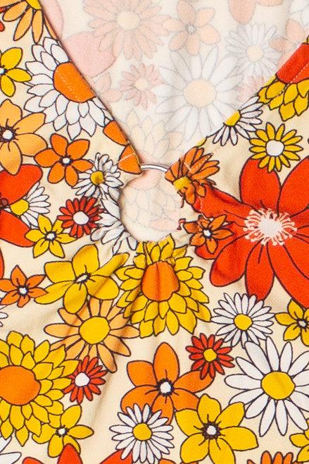 70s Floral Mini Dress Product Image