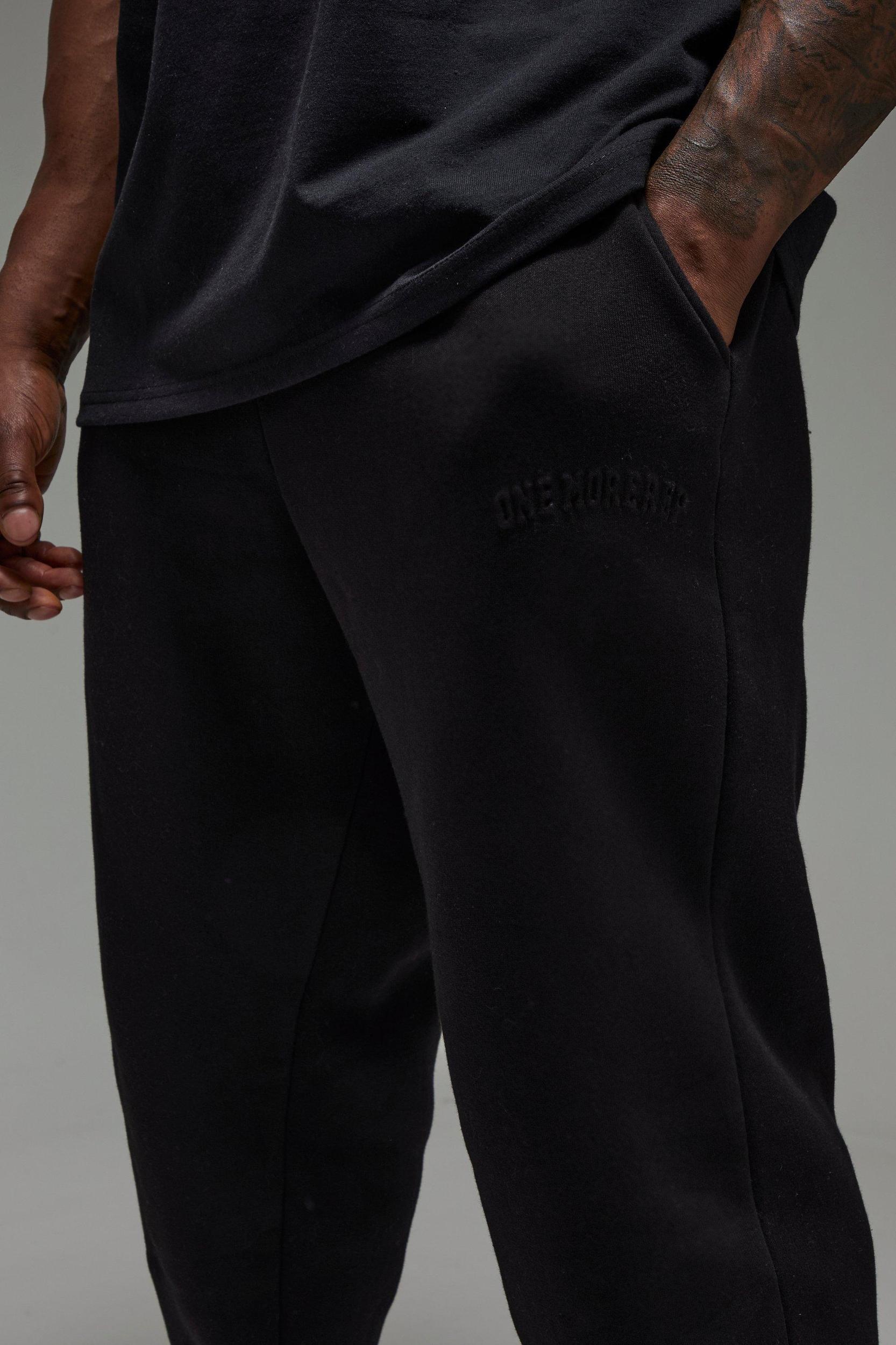 Man Active One More Rep Embossed Oversized Sweatpants | boohooMAN USA Product Image