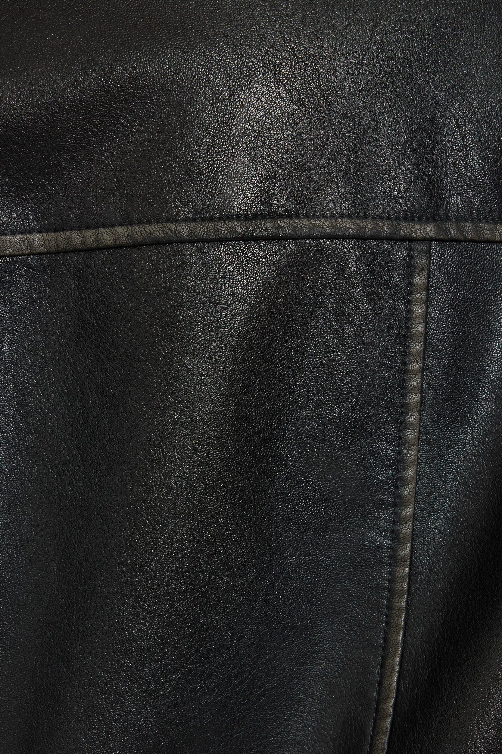 Washed Faux Leather Biker Jacket Product Image