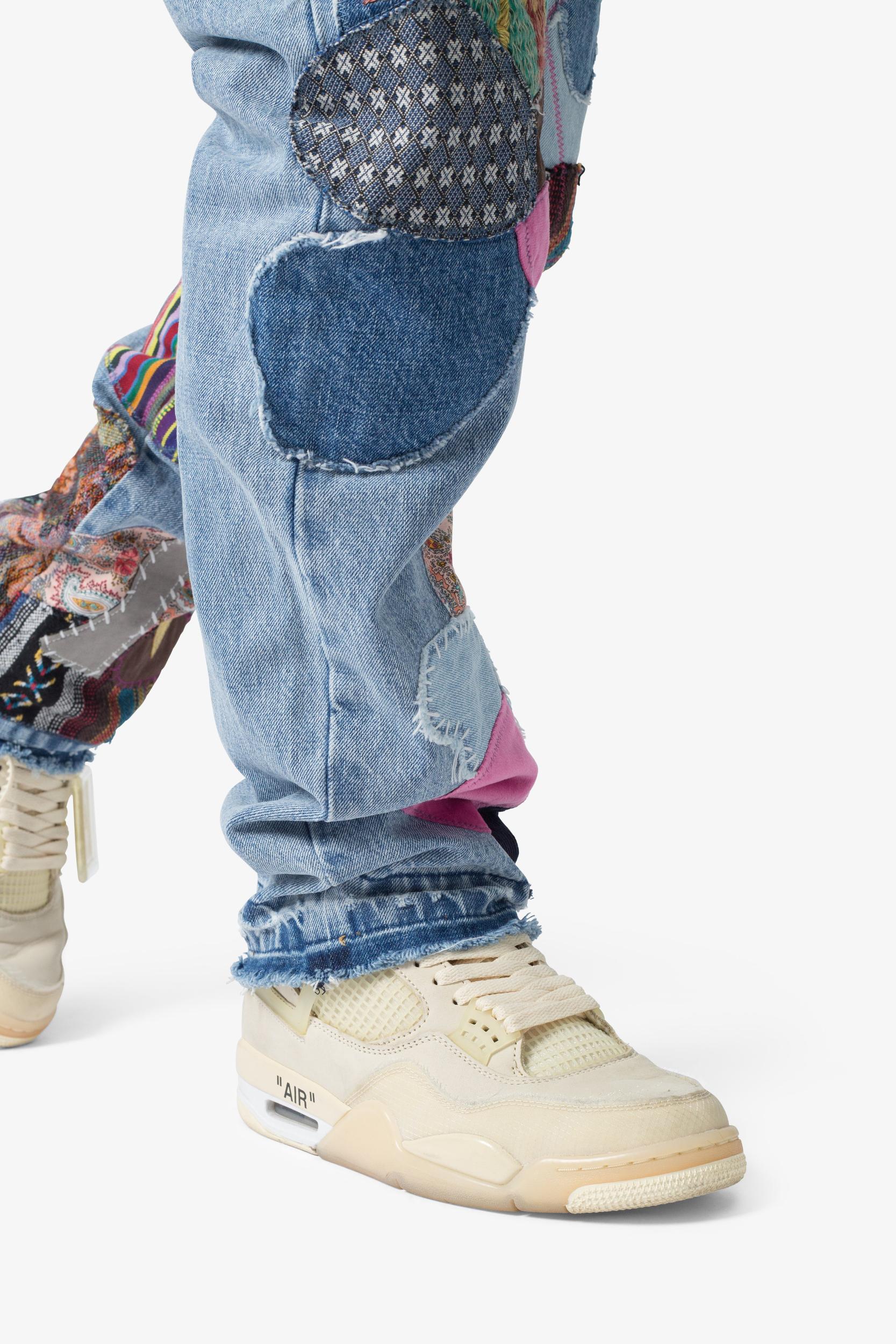 V647 Baggy Patchwork Denim - Blue/Multi Product Image