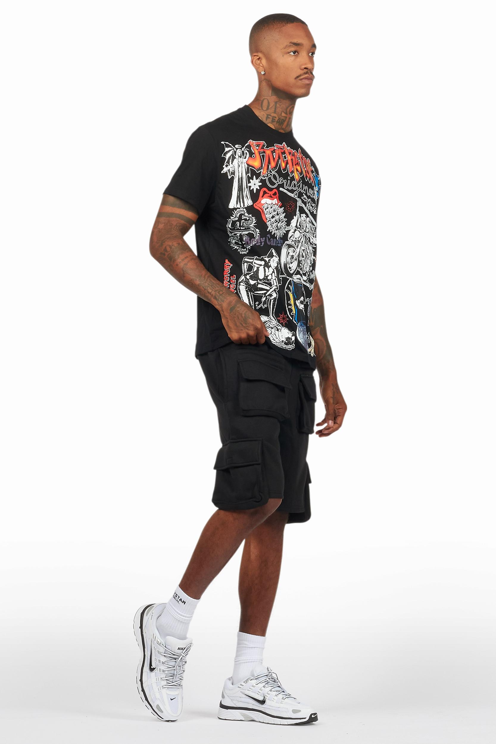 Shoota Black/Red Short Set Male Product Image